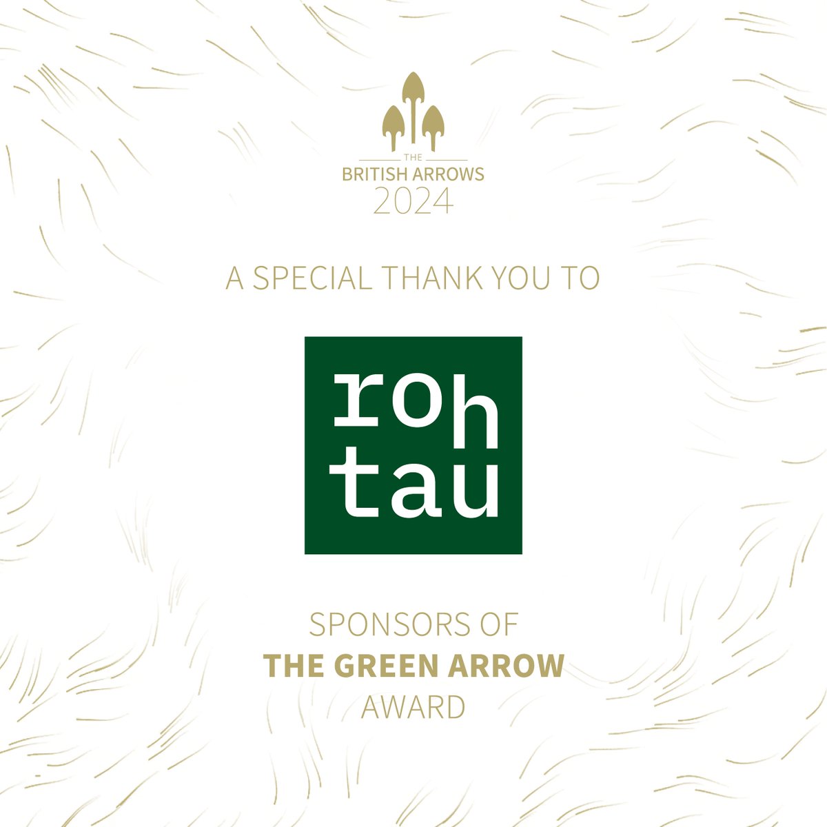 A special thank you to Rohtau Sponsors of The Green Arrow Award #BA23 #BA23 #BritishArrows #advertising #award #celebration
