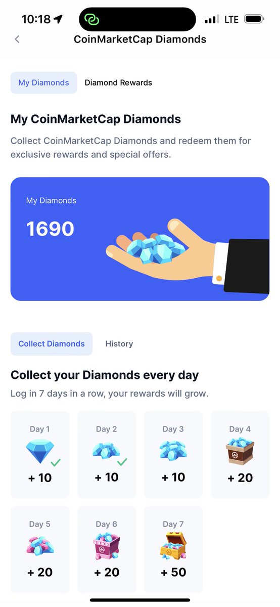 Last year I told my community to be collecting diamonds 💎 every day for the rest of their lives . And someday it will be come cash 💰 some did and now you can apply for free airdrops 🎁🔥🔥💰💰. If you have @CoinMarketCap go and pick your FREE airdrops and have a good day . Love