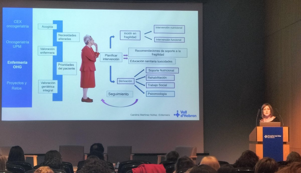 Fantàstica intervenció de la infermera Carolina Martínez d'oncogeriatria de <a href="/vallhebron/">Vall d'Hebron</a>  a la #IIjornadacatalanadaoncogeriatria @infermeriahvh
