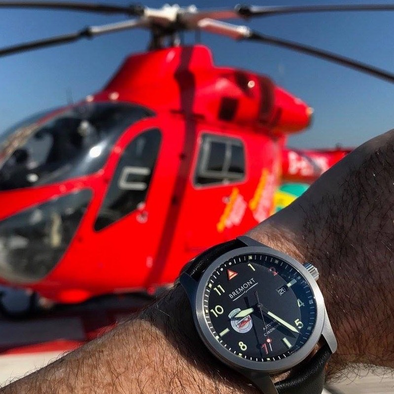 The Bremont x London Air Ambulance Watch being put through its paces 🚁 Available to London’s Air Ambulance Paramedics, Fire Officers, Doctors, Pilots and Charity employees. To enquire, contact specialprojects@bremont.com #Bremont #LAA