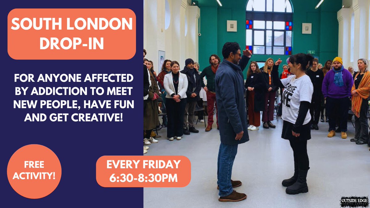 🎭TODAY IN SOUTH! Start your weekend the right way with South London Drop-in Drama, Friday from 6:30-8:30pm. For any adult affected by addiction and no previous experience is needed! 💡💝💫

👋New to OE? Register here ↘️Bio↙️

#LondonTheatre #DramaGroup #SoberCommunity