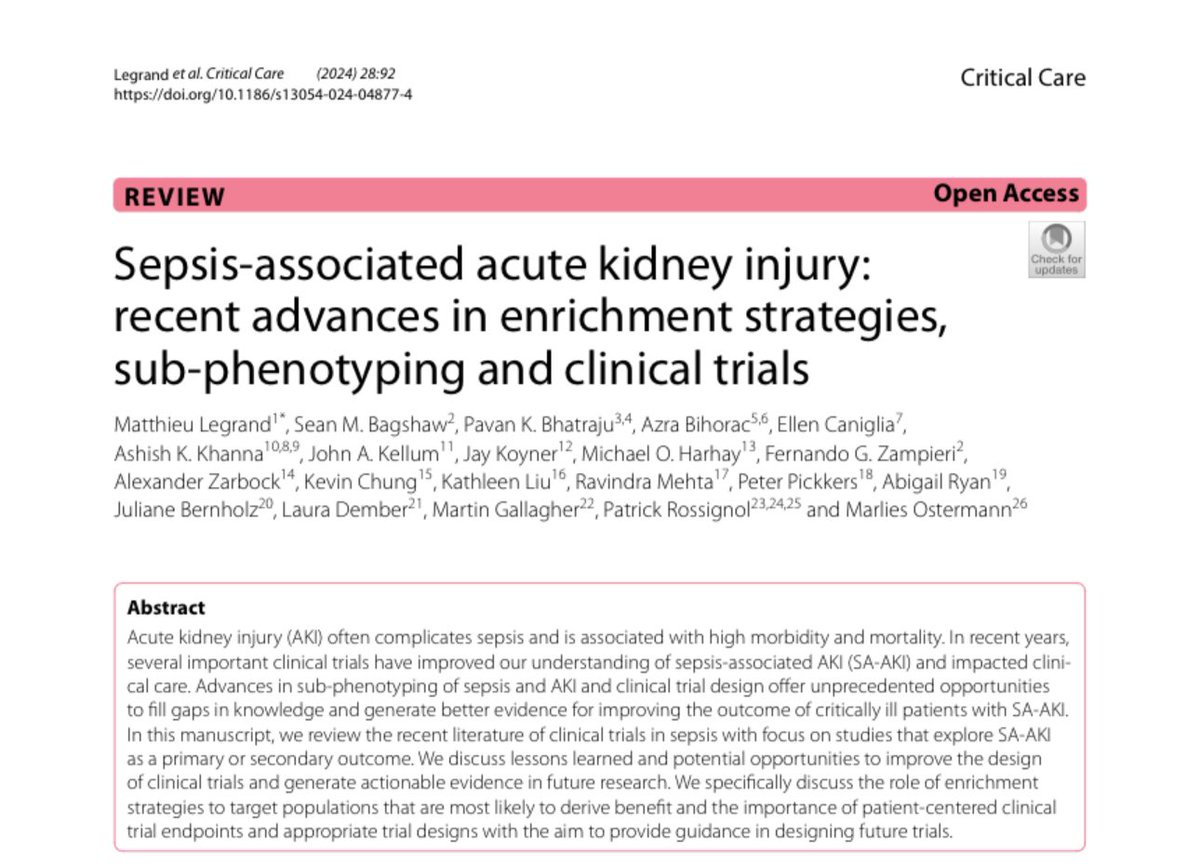 Great effort by this wonderful team led by @matthieulegrand @MarliesOsterman will serve as an excellent guide for planning future trials @SCCM @SCCM_Research @SOCCA_CritCare @ESICM