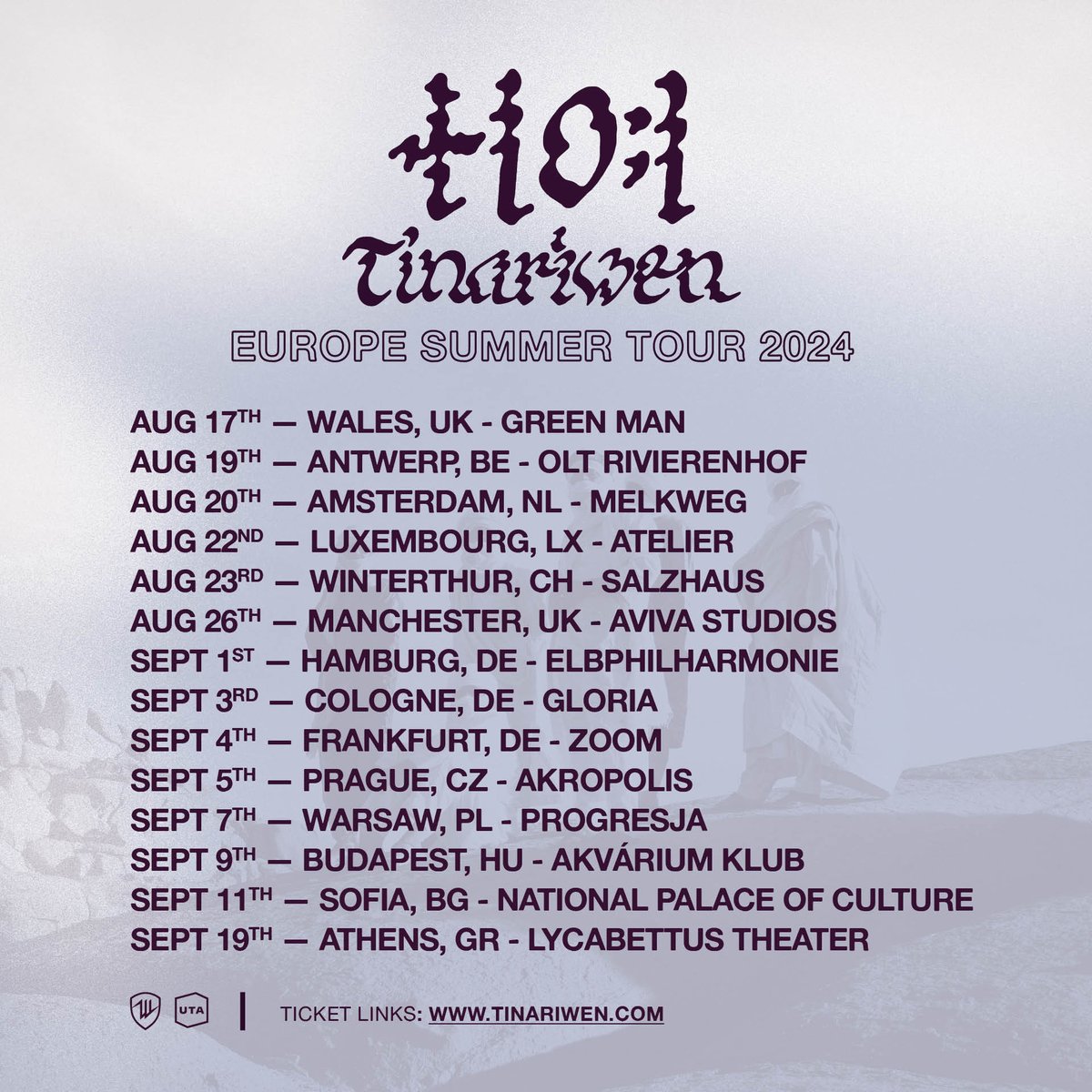 Tickets for Tinariwen's upcoming european 
summer tour are now on sale!
More shows to be announced.
tinariwen.com/tour