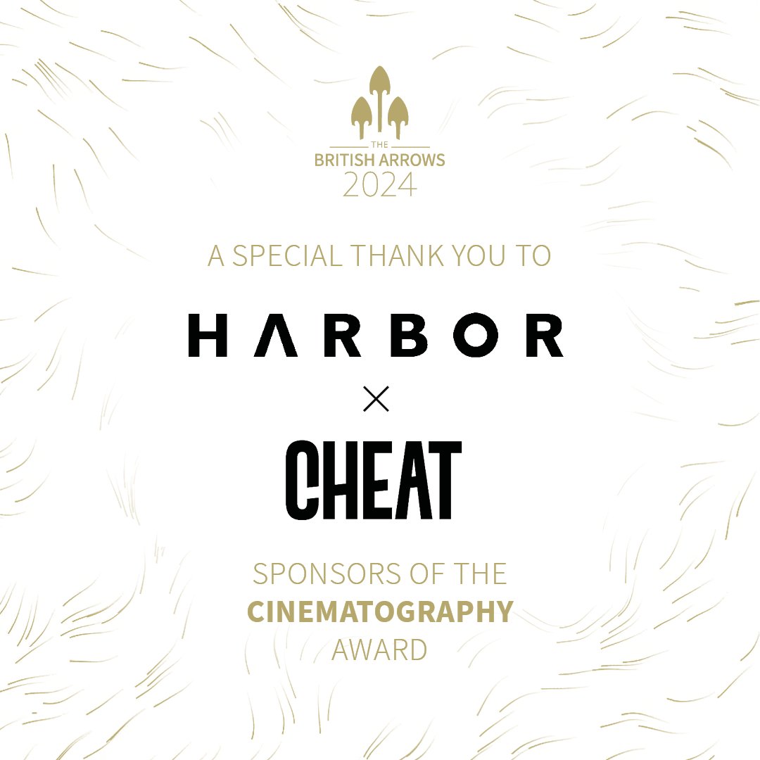 A special thank you to Harbor & Cheat Sponsors of the Cinematography Award #BA23 #BA23 #BritishArrows #advertising #award #celebration