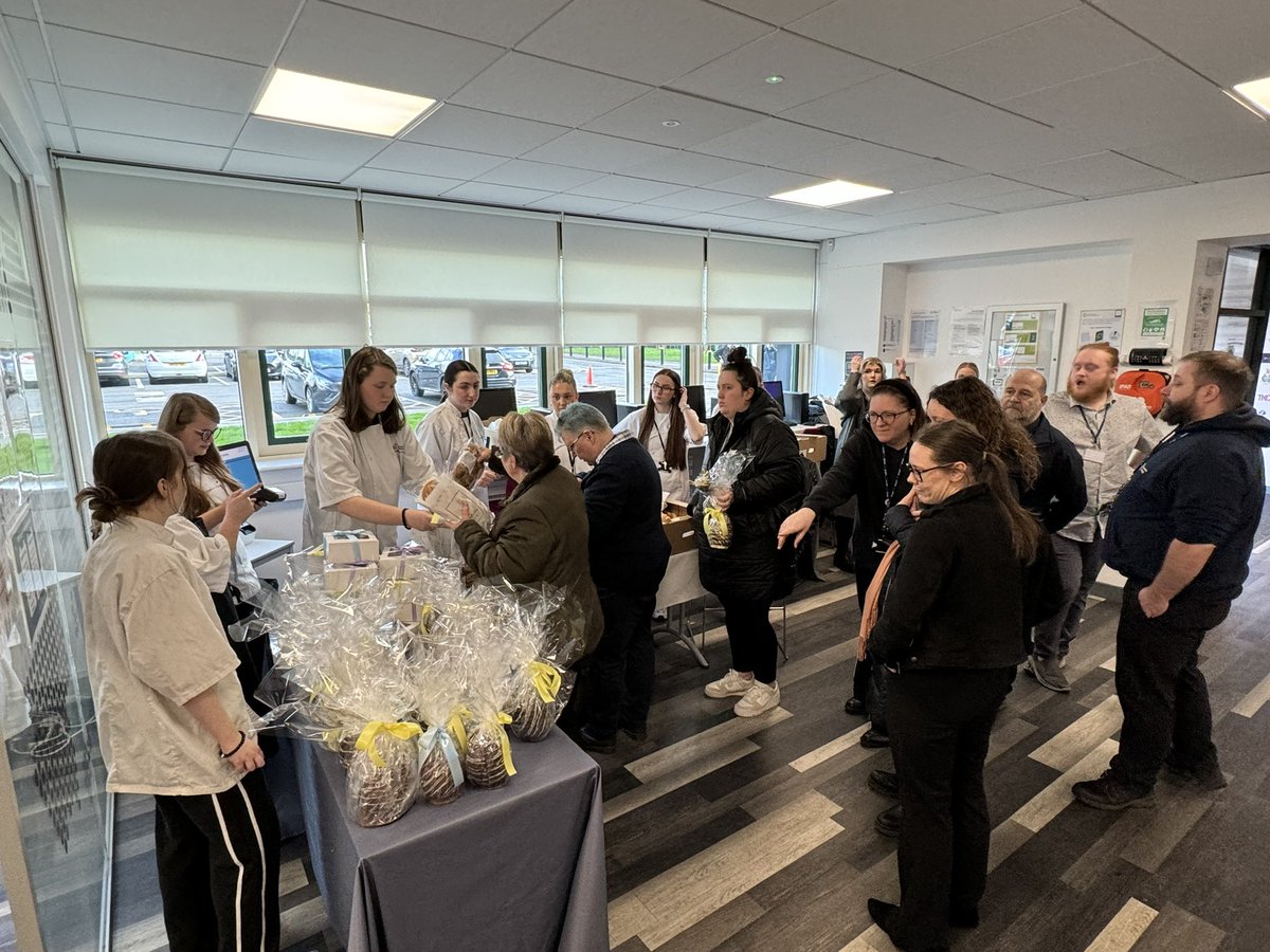 Bakery students’ Easter Market this morning with lots of goodies! All in aid of their trip to @abst_ competition later in the year 🐣🐰 #ICanBe