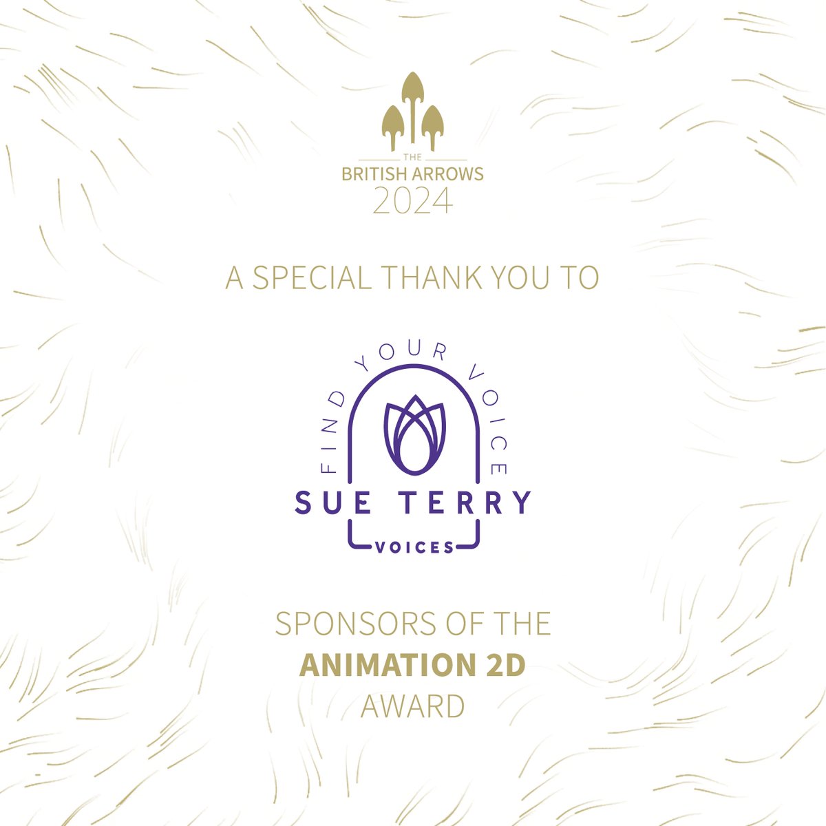 A special thank you to Sue Terry Voices Sponsors of the Animation 2D Award #BA23 #BA23 #BritishArrows #advertising #award #celebration