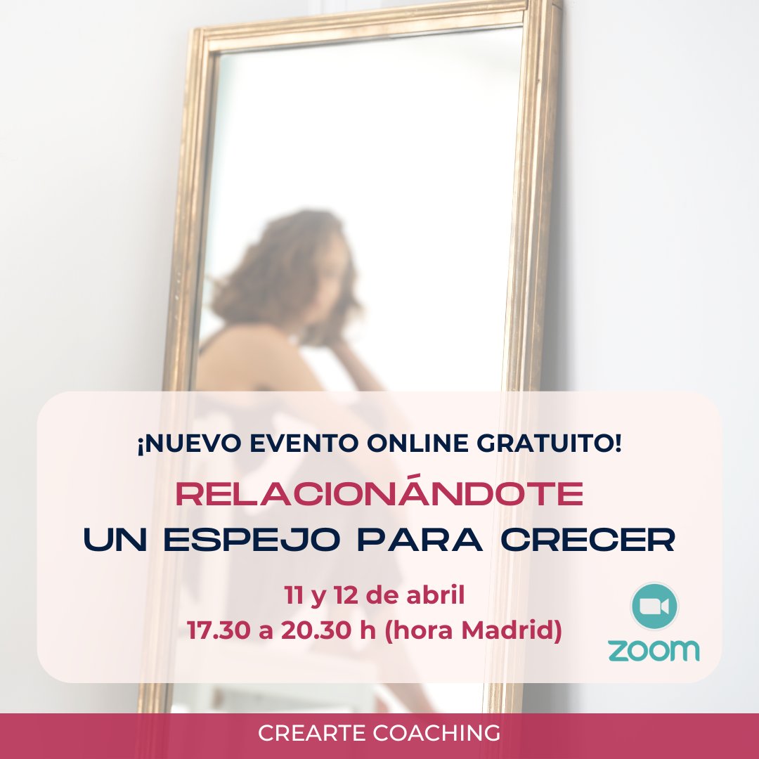 CrearteCoaching's tweet photo. Dos tardes de charlas inspiradoras junto a Sol Aguirre, Marta Ocampo y Beatriz García Ricondo para descubrir claves,  que te ayuden a mejorar la relación más importante de tu vida: esa que mantienes contigo.

👉Reserva tu plaza en el enlace: https://t.co/8RR5MwVuNx https://t.co/n5lr5EjS1m
