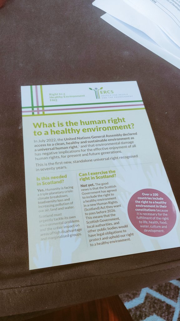 MariaMcCloskey's tweet photo. Great to hear from Shivali Field from @ERCScot during the #4NationsCivilSociety about advances in #Scotland to ensure a #RightToAHealthyEnvironment in the new #HumanRightsScotlandAct due by 2026. See, it can be done! https://t.co/ZhnrljMxL1