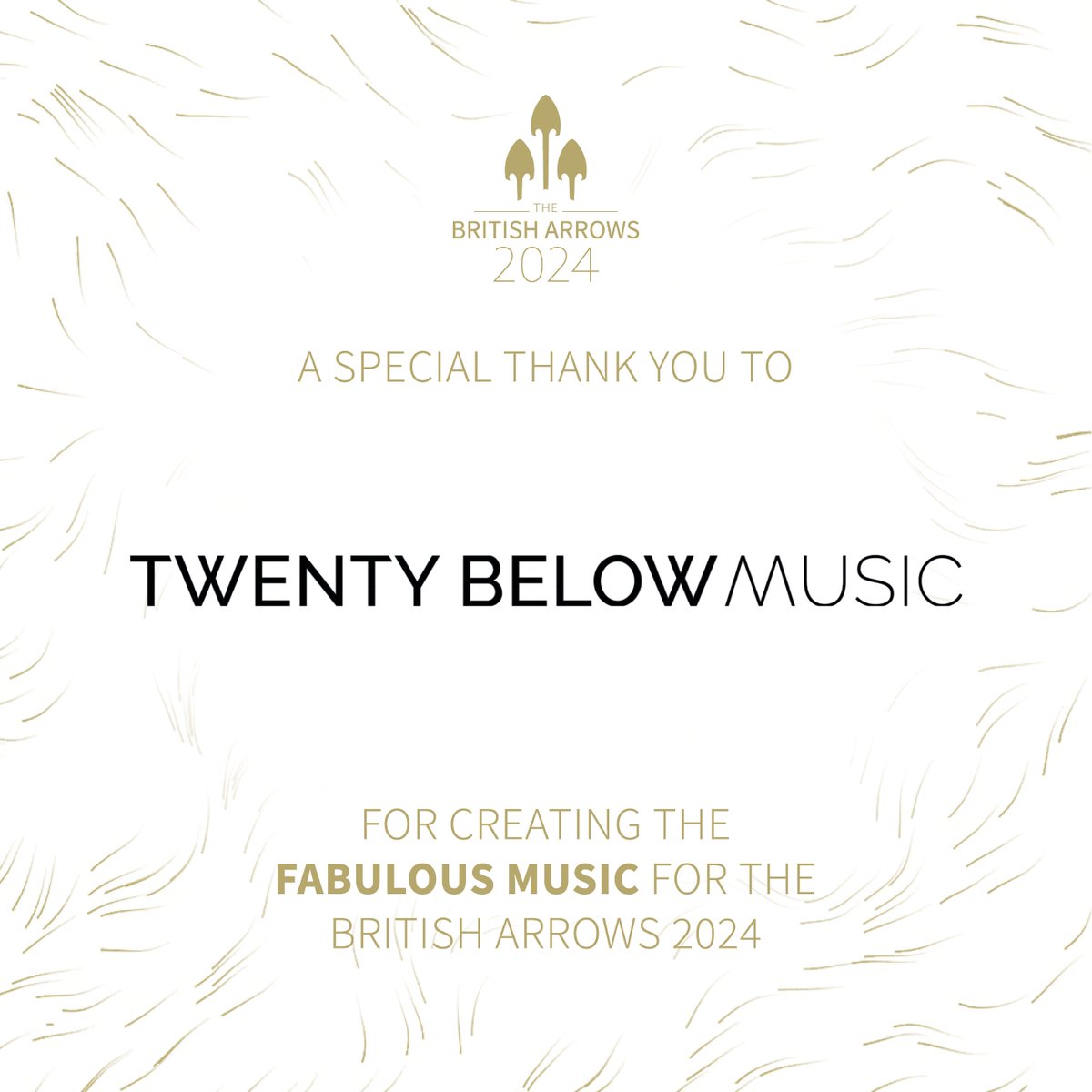 A special thank you to Twenty Below Music For creating the fabulous music! #BA23 #BA23 #BritishArrows #advertising #award #celebration