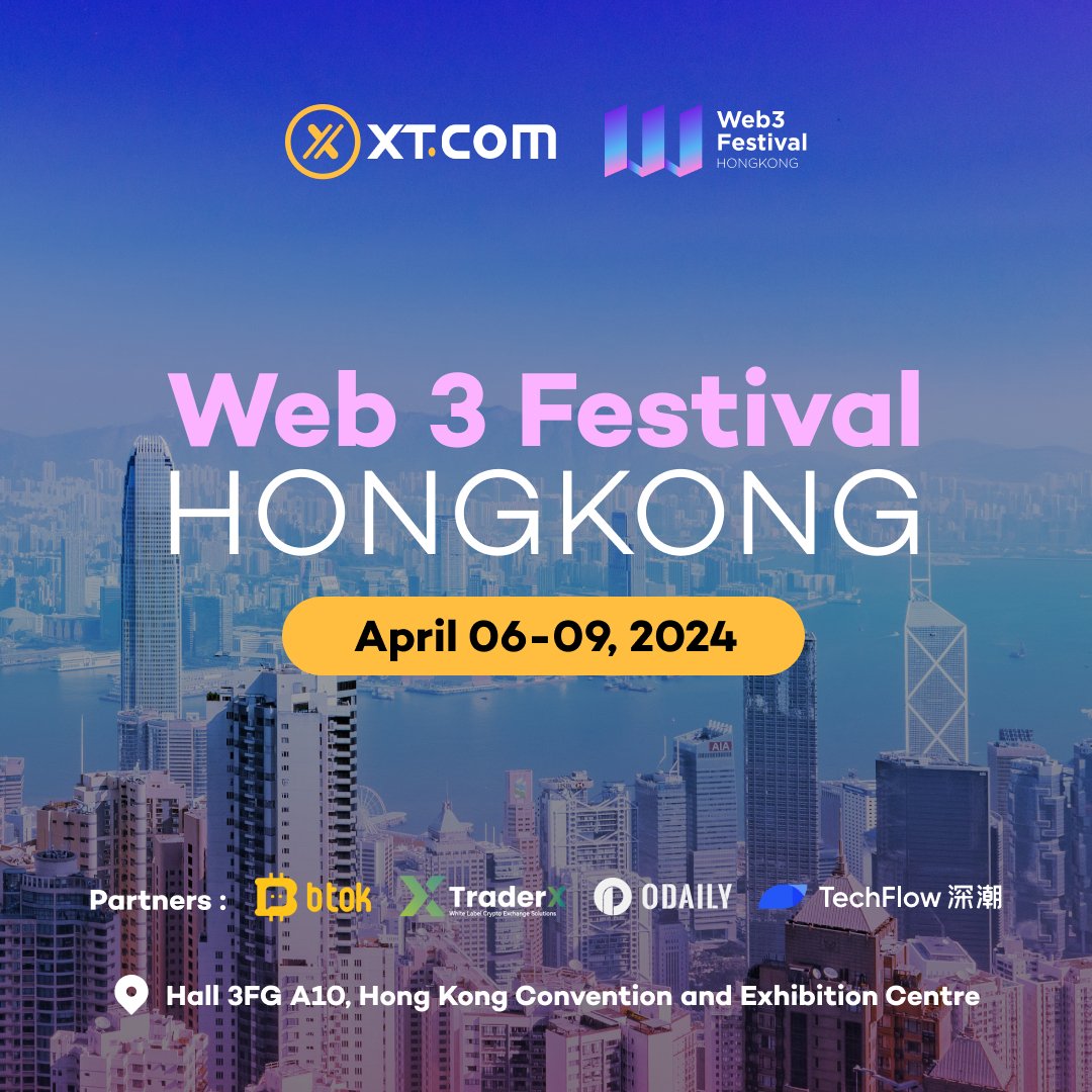 🌟XTers, we are coming! The leading crypto event in Asia: Hong Kong  #Web3Festival, is about to kick off! 🔥 🥳https://t.co/S7YnbDg2rd joins  hands with Btok, TraderX, ODAILY, and TechFlow to gather and share