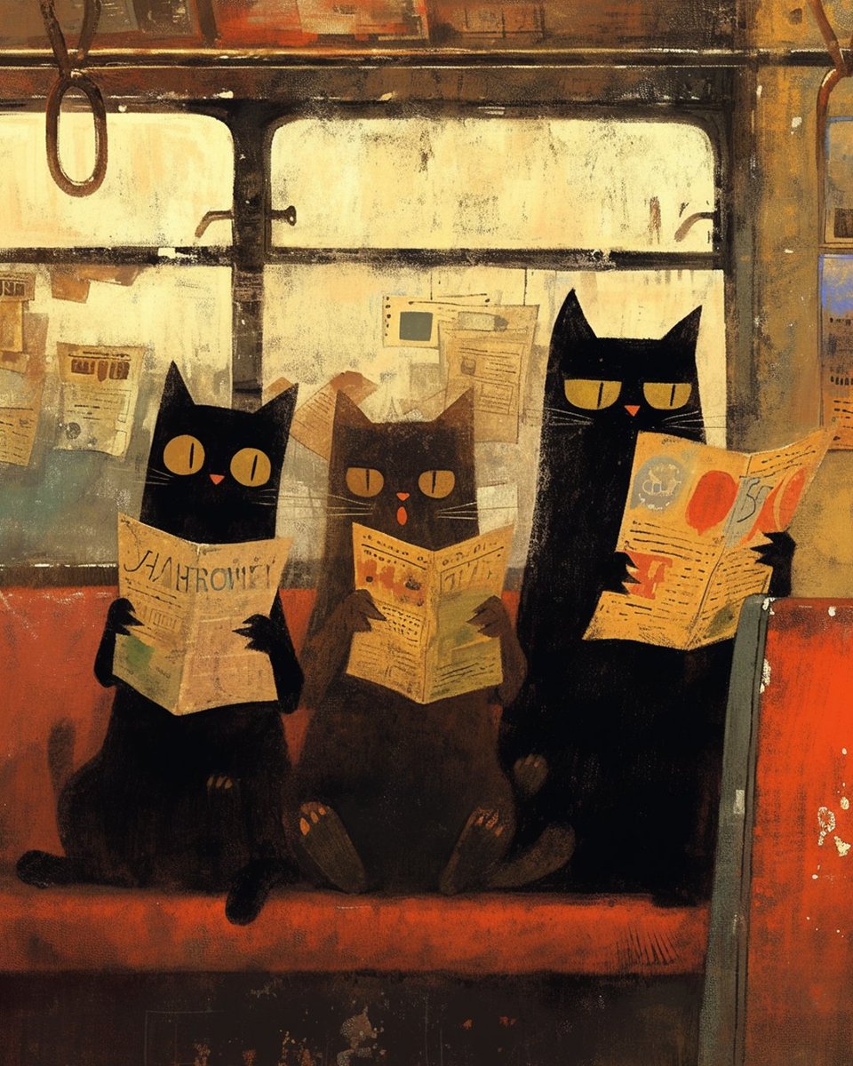 Have a smooth ride to work 🚇🐱

#aiart #AIArtwork