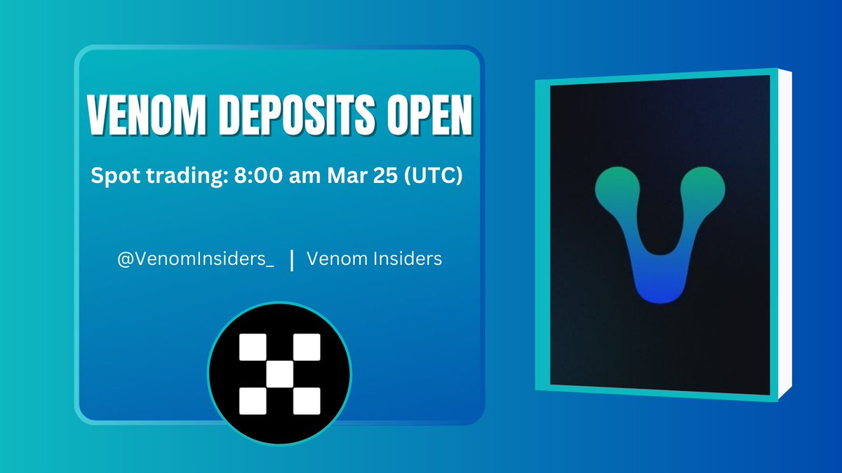 🔥VENOM DEPOSITS OPEN🔥

$VENOM Token will be listed on #OKX on March 25th

☑️Register &amp; KYC now: bit.ly/okxcex
📈 Spot trading: 8:00 am Mar 25 (UTC)

Like, RT and Drop your #Venom wallet + OKX UID👇

#Venom #VenomAirdrop