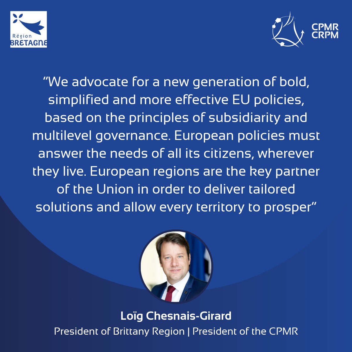 🇪🇺 European policies must answer the needs of all its citizens, wherever they live.

🔴European regions are the key partner of the Union in order to deliver tailored solutions and allow every territory to prosper.