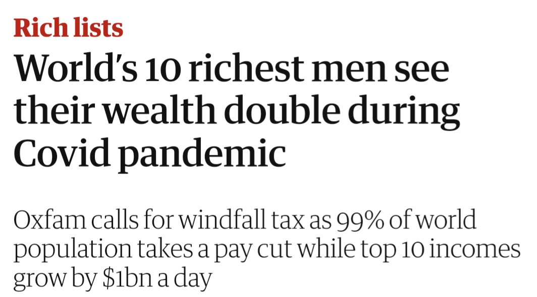 Billionaires increased their wealth more in the 24 months of COVID, than in the past 24 years combined. 

When we say "tax the rich", we're not talking about doctors, lawyers, and small business owners. 

We're talking about the 2,365 people that made $4 trillion in the pandemic.