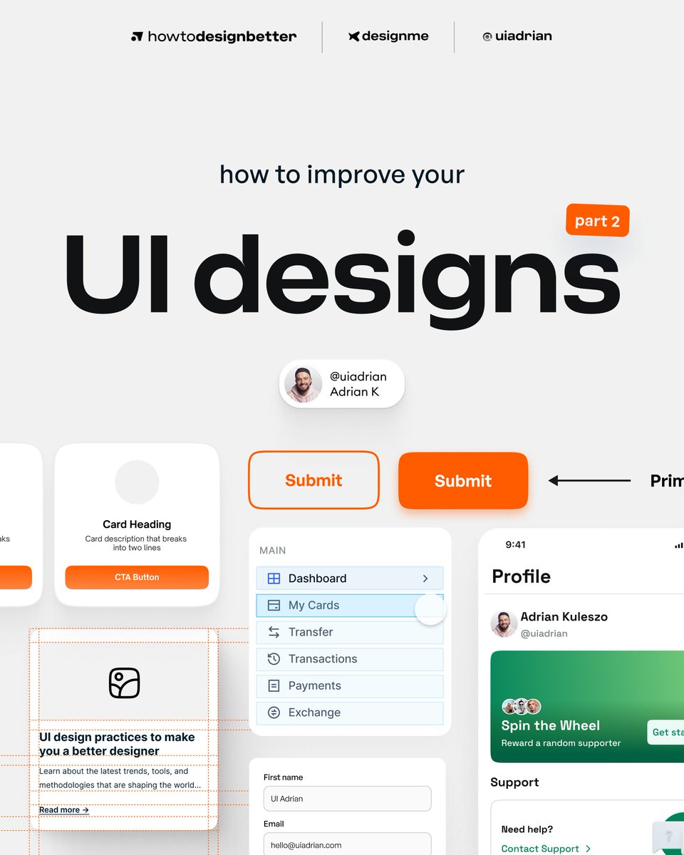 adriankuleszo's tweet photo. How to improve your UI designs - part 2 https://t.co/pohFJvvJsQ