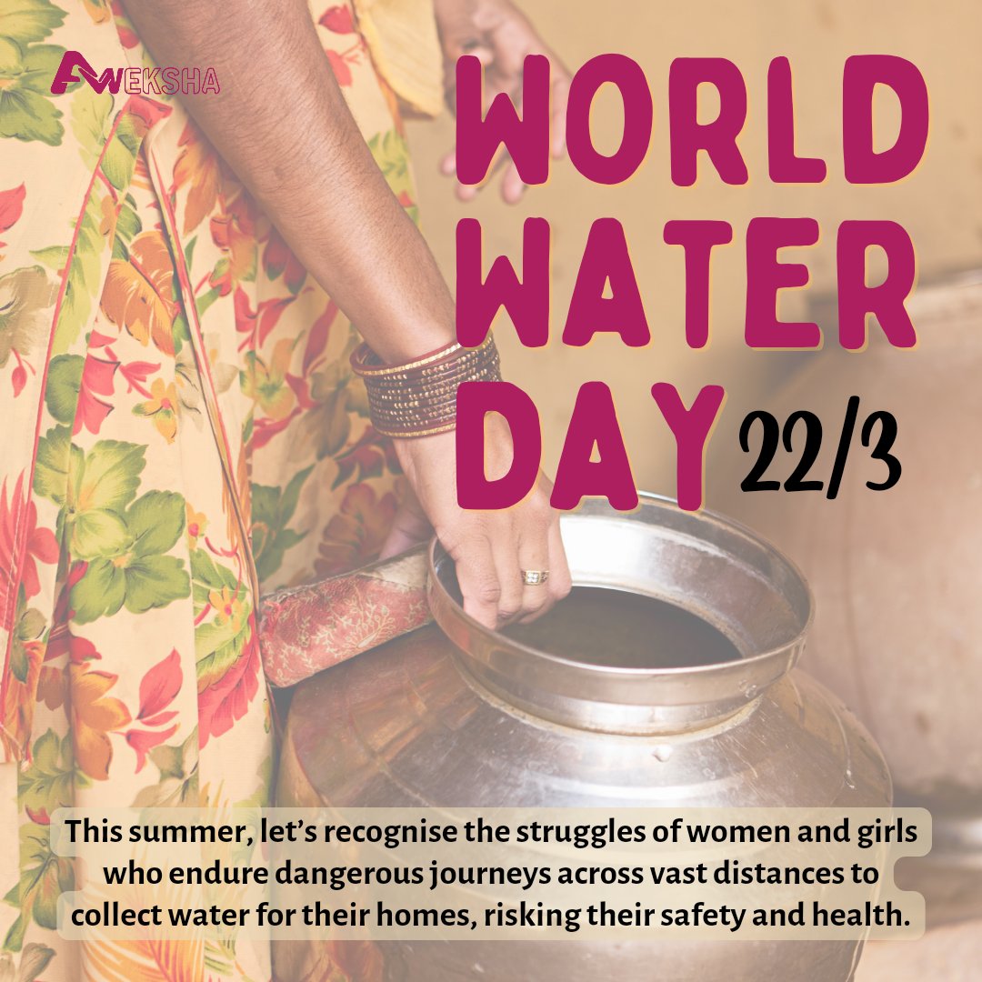 awekshatrust's tweet photo. Globally, #women and #girls are responsible for collecting #water in 7 out of 10 households. When water is scarce, which disrupts chores like cleaning and cooking, the incidence of #domesticviolence has been found to increase. 
#genderjustice #watersecurity #WorldWaterDay https://t.co/lY3JCpOC5G