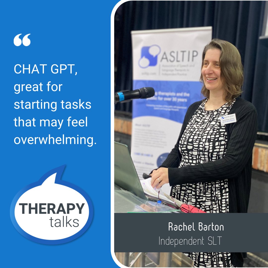 Local Group Coordinator and extraordinary SLT  Rachel Barton has just given us so many practical ideas for using CHAT GPT at ASLTIP's Therapy Talks 2024.

 #ASLTIPAGM2024 #RCSLT #mysltday #SpeechAndLanguageTherapy #ASLTIP   #asltiptherapytalks #therapytalks2024