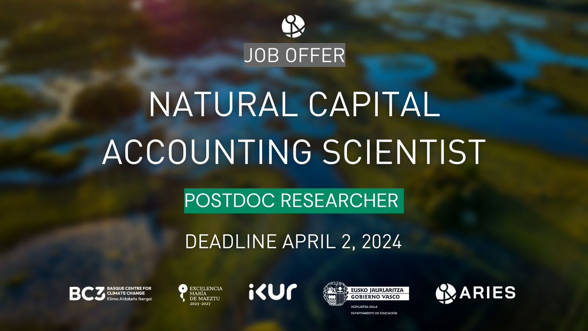📢Exciting #JobOpportunity Alert to work at @bc3research! 1️⃣ #Postdoc Scientist: Drive ARIES for SEEA & lead #NCA advancements 2️⃣ Geospatial Scientist: Innovate with @NBSOILProject on groundbreaking soil health solutions! Apply now shorturl.at/iCIQX #JobOpening