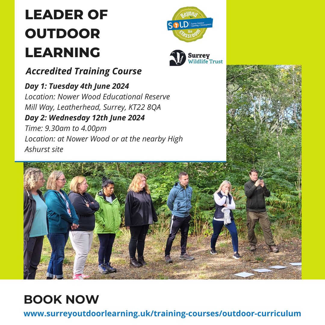 Book your 2 day accredited leader of outdoor learning training course jointly developed with @SurreyWT This course is perfect for any teacher who has responsibility to overseeing the outdoor learning curriculum in your school. bit.ly/outdoor-curric…