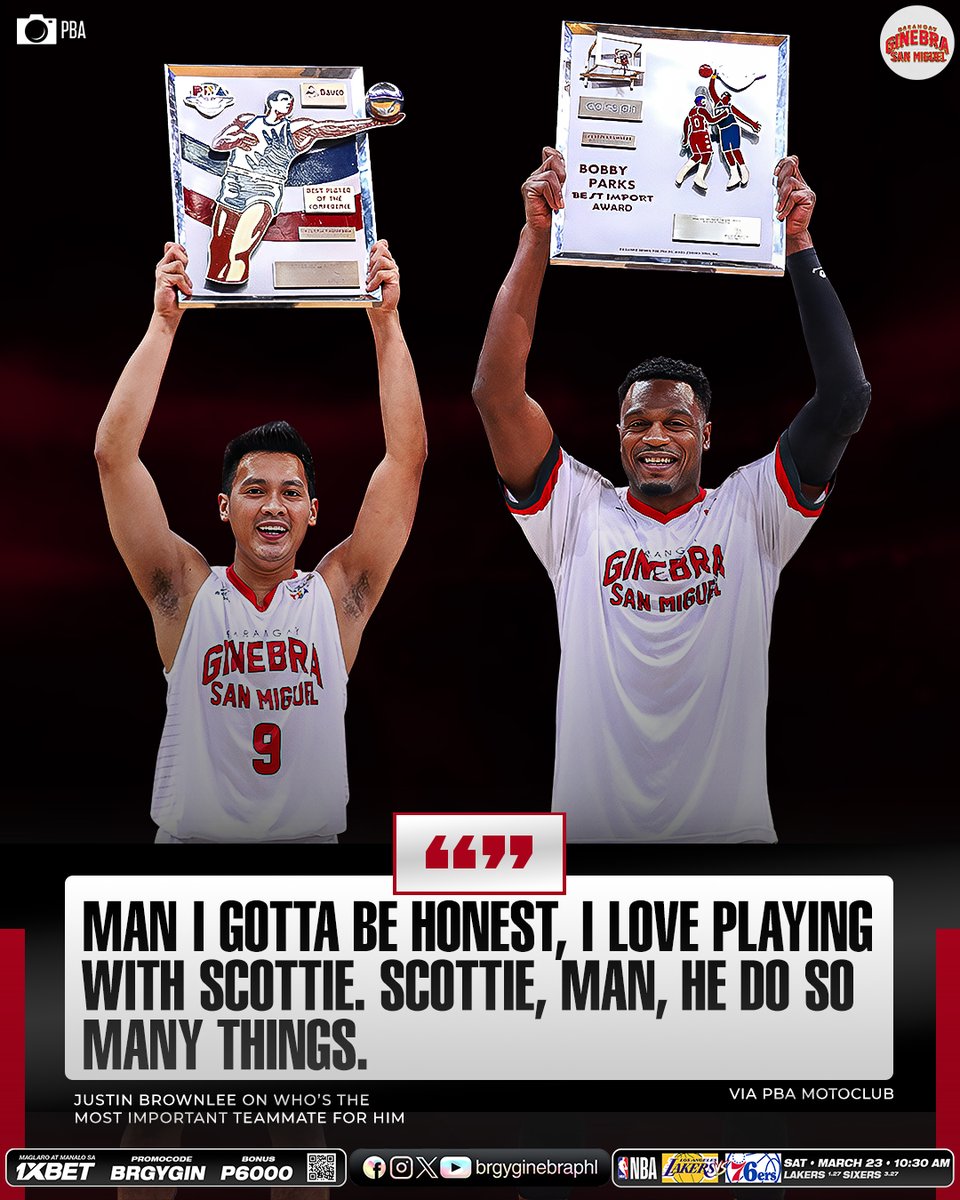 PBA Motoclub: Who is the most important teammate for you? JB: Man, I gotta be honest, I love playing with Scottie. Scottie, man, he do so many things.