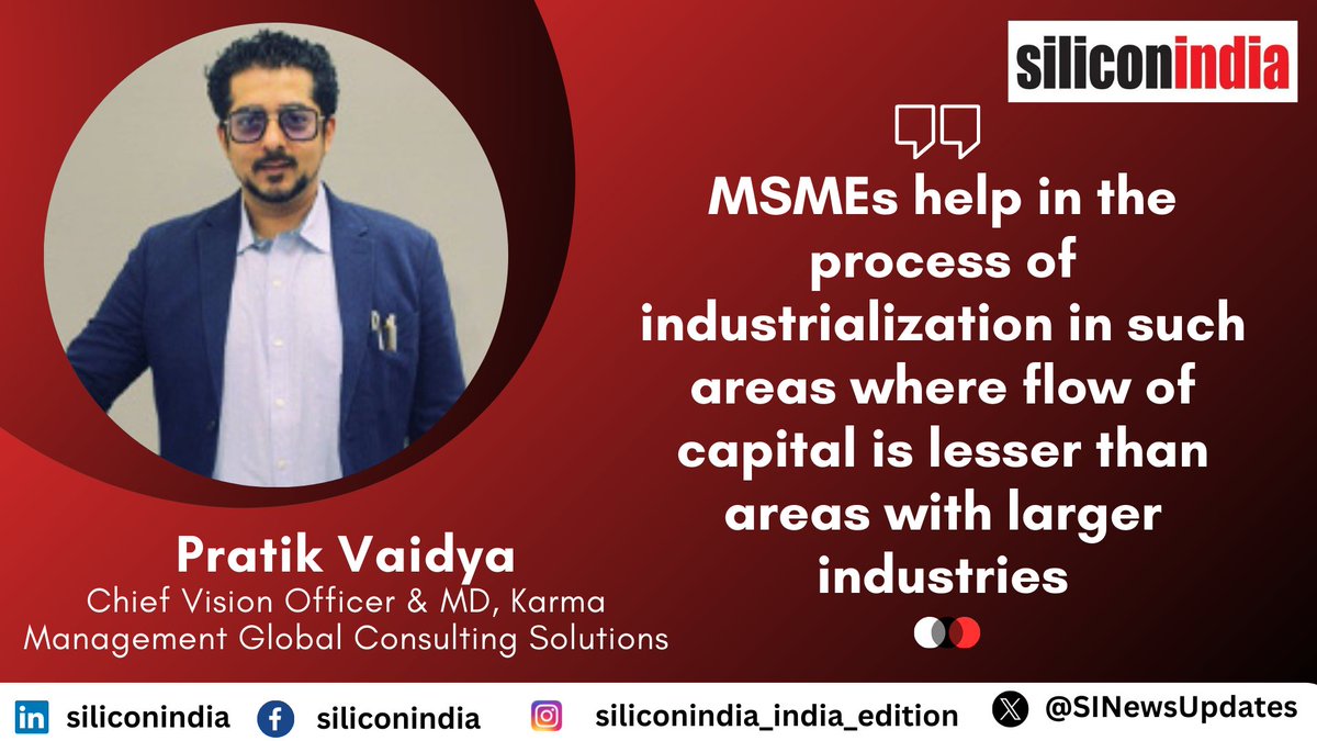 Compliance Challenges in the MSME Sector

Pratik Vaidya, Chief Vision Officer & MD, @KarmamgmtGlobal

Read more: goo.su/5CKcm

#MSMESector #employmentopportunity #Indianeconomy #compliancemanagement #financialtechnology #logisticsandinfrastructure