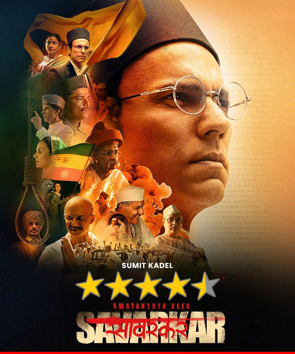 #SwatantryaVeerSavarkar Rating - ⭐️⭐️⭐️⭐️🌟 ( 4.5) #SwatantryaVeerSavarkar is a cinematic gem that meticulously chronicles the life of one of India's most influential revolutionaries, Veer Savarkar. Directed and starring #RandeepHooda, the film is a masterclass in…