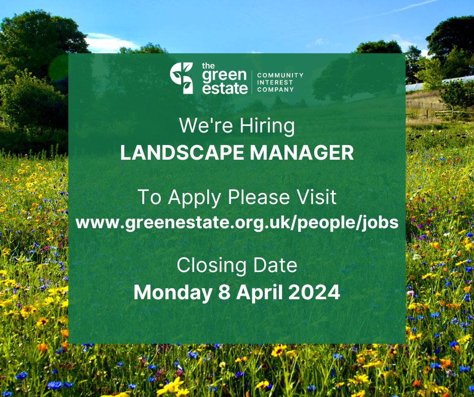 We’re looking for a Landscape Manager to join our passionate Landscape Team in delivering transformative projects with adaptation and resilience at their heart 💚 For more information about the role, please visit the Jobs page on our website: greenestate.org.uk/people/jobs