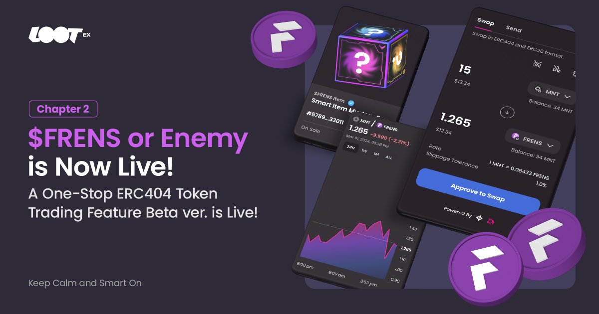 【 404 Journey: Chapter 2 - $FRENS or Enemy? 】 Chapter 2 Summary👇 🔸 $FRENS token airdropped to all eligible wallet addresses 🪂 🔸 Based on #ERC404, holding an integer amount of $FRENS will automatically mint the corresponding number of NFTs - $FRENS Items📦 🔸 A…