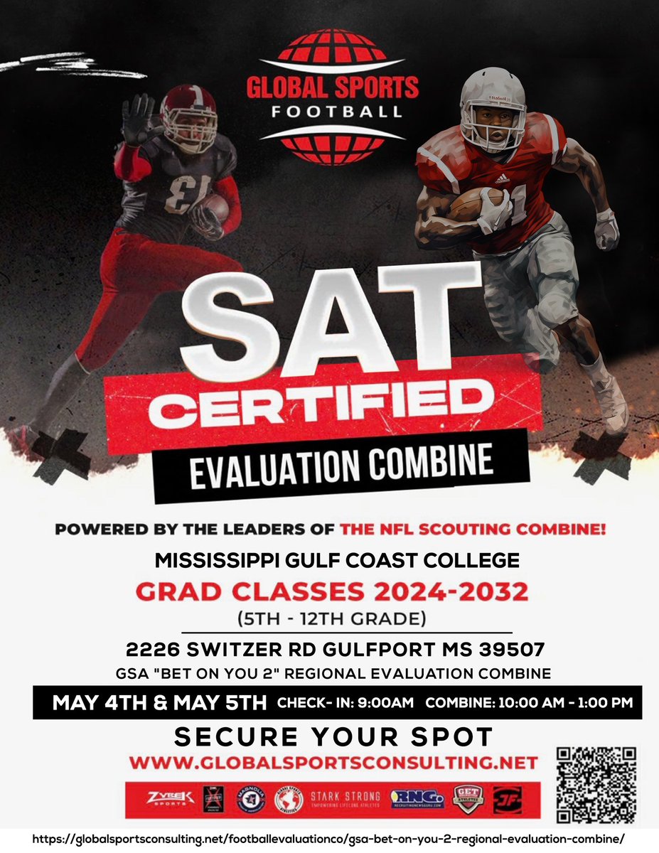 Hey Guys! 

2024-2032 (5th-12th Grade)

Join us along with local and regional colleges for our first 4 events of the year. Selected participants from each event will be invited to our regional events in July that will lead to our 1st Annual Gauntlet All-American Game and Combine