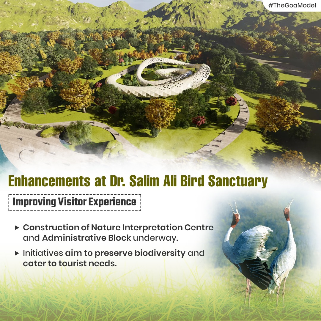 Exciting upgrades at Dr. Salim Ali Bird Sanctuary! New Nature Interpretation Centre and Administrative Block in the works, enhancing the visitor experience and promoting environmental conservation. #GoaTourism #NaturePreservation
#TheGoaModel
#DrSalimAliBirdSanctuary