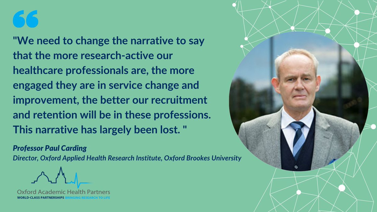 How can nurses, midwives and AHP's be better supported to do research? In our latest Q&A, @OxInAHR's Prof Paul Carding emphasises the need for infrastructure, career pathways and changed narratives. #healthcareprofessionals #nmahps ➡️oahp.org.uk/blog/innovatio…