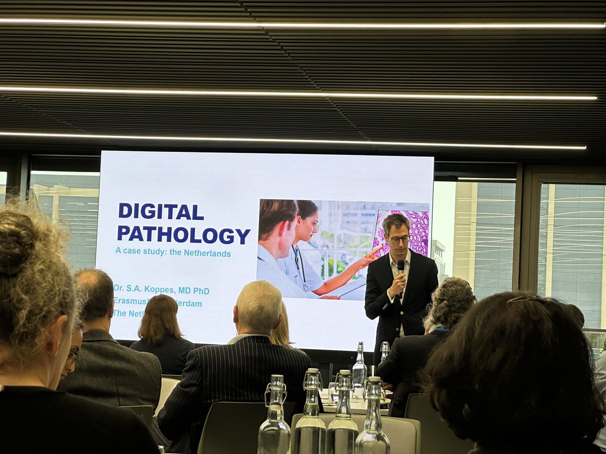 Dr Koppes from Netherlands - talking through the case study of digital pathology in his practice. A mature digital reporting pathology service. A national data service with standardisation 🤔
