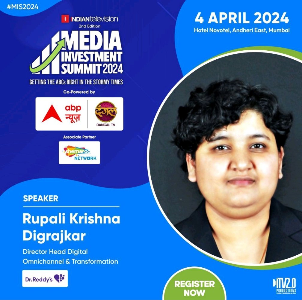 rupalikd's tweet image. Speaking of &quot;Power of #Personalization&quot; toolbox, strategies, customer delight! See u all as I plunge into complex yet exciting waters of #MarTech #DataAnalytics #CxStrategies This time at Indiantelevision.com 2nd &quot;The Media Investment Summit&quot; 
👇April 04,The Novotel, Mumbai