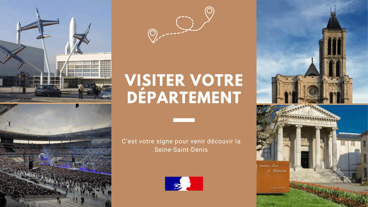 Prefet93's tweet photo. #SortieDuWeekend
Ce post est votre signe pour visiter la #SeineSaintDenis !
Quelques lieux incontournables :
👉Le musée de l'air et de l'espace au #Bourget
👉La basilique de Saint-Denis
👉Le musée d'art et d'histoire Paul Eluard de #SaintDenis
👉Les coulisses du Stade de France
