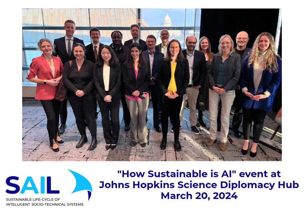 SAIL Research Network (@sail_network) on Twitter photo On Wednesday, it was finally time for the event we had been looking forward to for a long time: "How sustainable is AI" <a href="/JohnsHopkins/">Johns Hopkins University</a> Science Diplomacy Hub.🤩 Around 120 participants attended the event and enjoyed flash talks and an exciting panel discussion.💬👥 (1/3) On Wednesday, it was finally time for the event we had been looking forward to for a long time: "How sustainable is AI" <a href="/JohnsHopkins/">Johns Hopkins University</a> Science Diplomacy Hub.🤩 Around 120 participants attended the event and enjoyed flash talks and an exciting panel discussion.💬👥 (1/3)