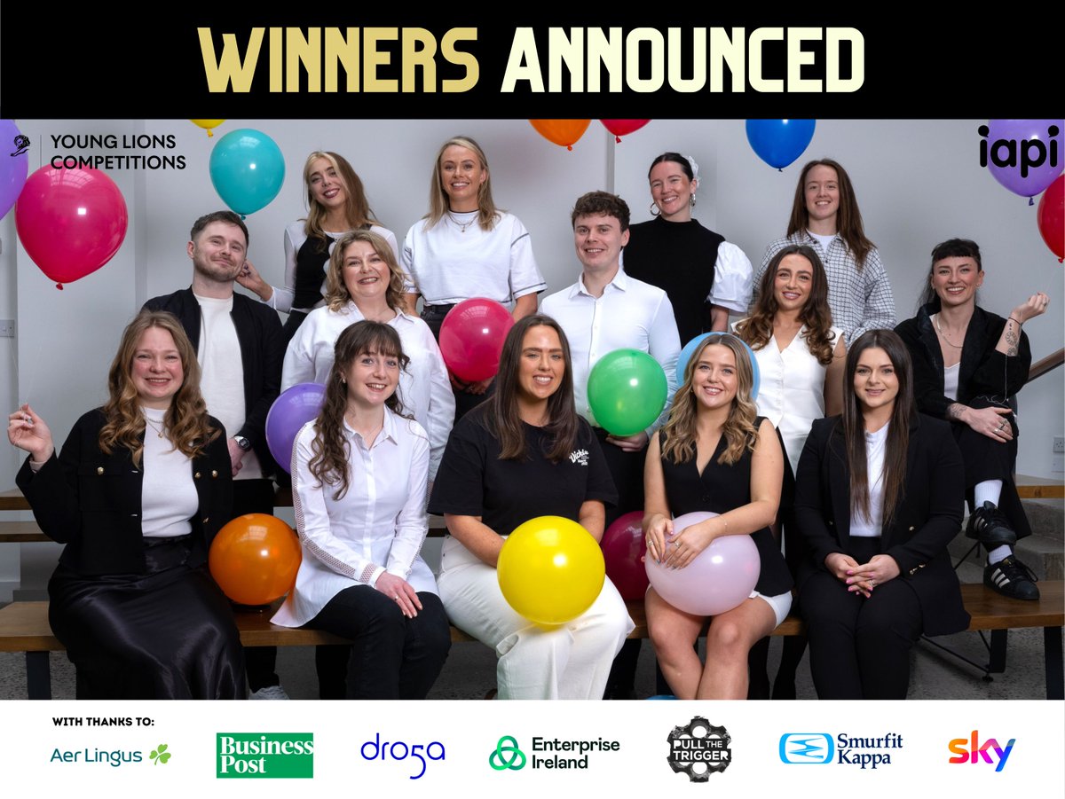 We are proud to announce the 14 exceptional young talents who are the winners of this year’s prestigious Irish Young Lions Competition! 🦁 More info on Young Lions competitions: shreesha@iapi.com 📨 Read about the winners and their entries: iapi.ie/blog/default/i…