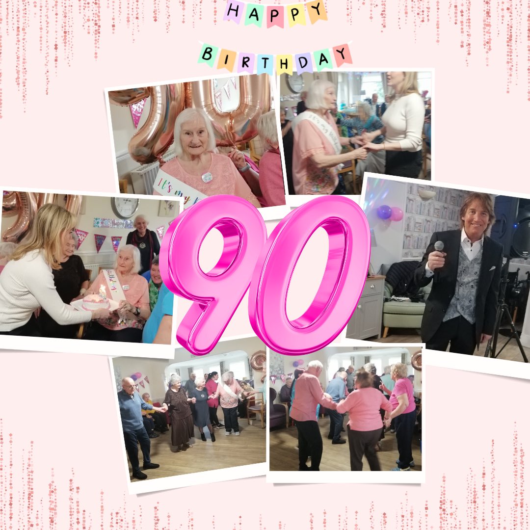 Joy had an amazing party for her 90th Birthday, She really loves when a singer comes to visit the home, so John Henderson came along to perform and everyone had a great afternoon celebrating Joy!🥳🎁🎊 We hope you had an amazing Birthday - From the Holmes Care Group🧁💚
