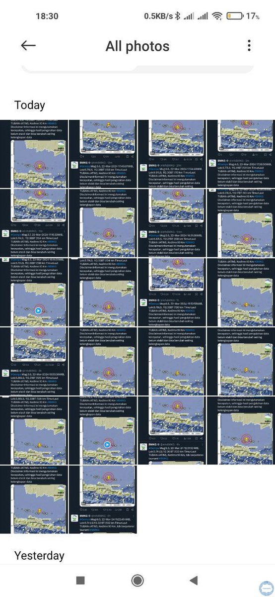 convomfs's tweet photo. 💭 setelah ngepoin bmkg ternyata sehari ini dr pusat gempa yg sama, udah tercatat 33x gempa.. Semoga kita selalu diberi perlindungan keselamatan ya temen2 😭🙏 https://t.co/MdUlQUSkeF