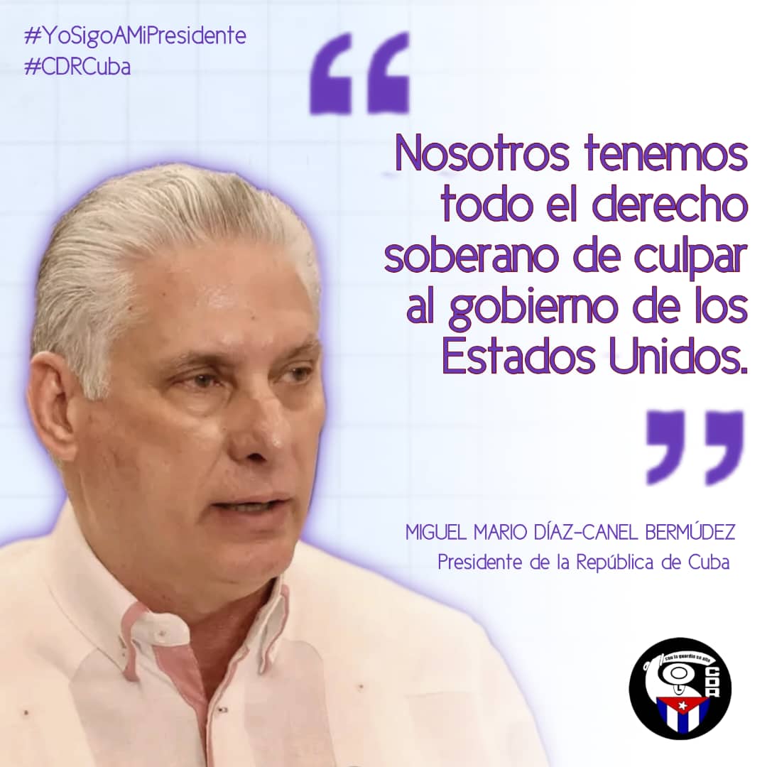 Vacuna_Cubana's tweet photo. El Presidente @DiazCanelB fue contundente en la primera salida al aire del programa #DesdeLaPresidencia 
"El Gobierno de los Estados Unidos es el principal culpable de la difícil situación económica por la que atraviesa #Cuba" 
Excelente está alternativa para informar al pueblo! https://t.co/d8z4epdpqn