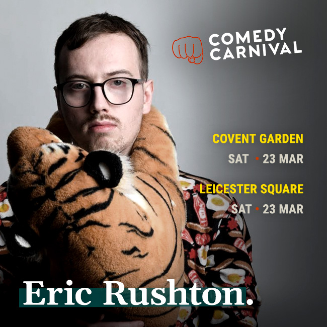 International stand up comedy this Saturday, feat. @ericrushton96, @Iansmithcomedy, @ThisJavier, and
#PeteGionis as MC.      

Tickets: comedycarnival.co.uk/covent-garden/
Doors 7:30pm - 8:30pm. Show 8:30pm - 10:30pm