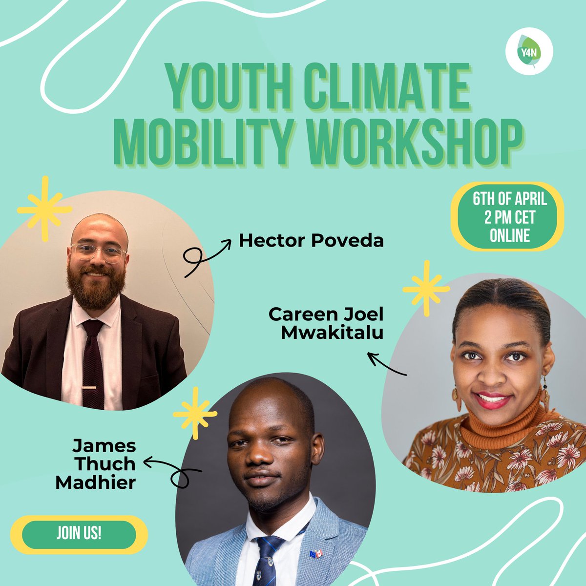 🌍 Dive into a post-#COP28 discussion on #climate mobility with us at the upcoming ‘Youth Climate Mobility Workshop’ on 6 April, at 2pm CET! 🚀

Don't miss out - register to participate now! ➡️ us02web.zoom.us/meeting/regist…