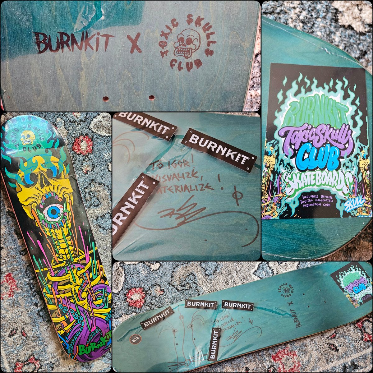 Just got my skateboard signed by the legend <a href="/bobburnquist/">@bobburnquist</a> 🔥🔥
Thanks to the team <a href="/ToxicSkullsClub/">Toxic Skulls Club</a> for giving me the opportunity to win it and for always delivering for the community!🔥🔥🚀🚀💀
<a href="/missyskulls/">Missy Skulls</a> @metaman5000 <a href="/Captain_Scales/">Captain Scales</a>