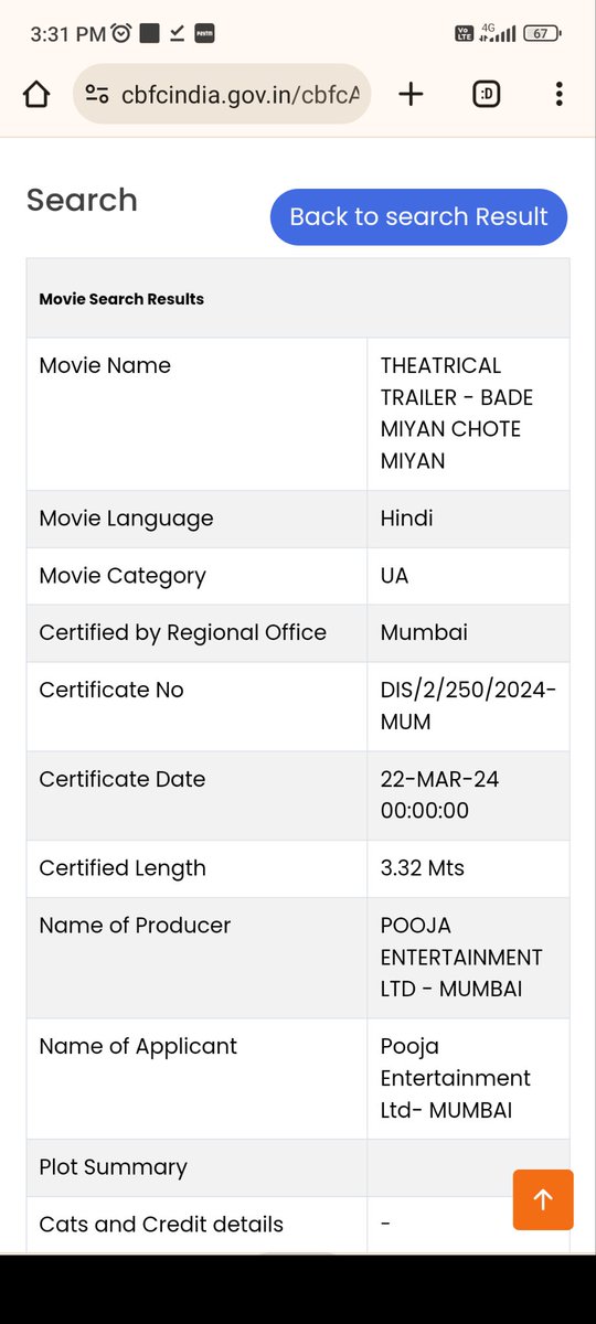 #BadeMiyanChoteMiyan Official Trailer certified ‘UA’ by CBFC on 22nd March. #BMCM trailer out on 26 March at 11 am 🔥🔥. Get ready for a deep dive into the world of biggest action entertainer of Hindi cinema. #AkshayKumar #TigerShroff #BadeMiyanChoteMiyanOnEid2024
