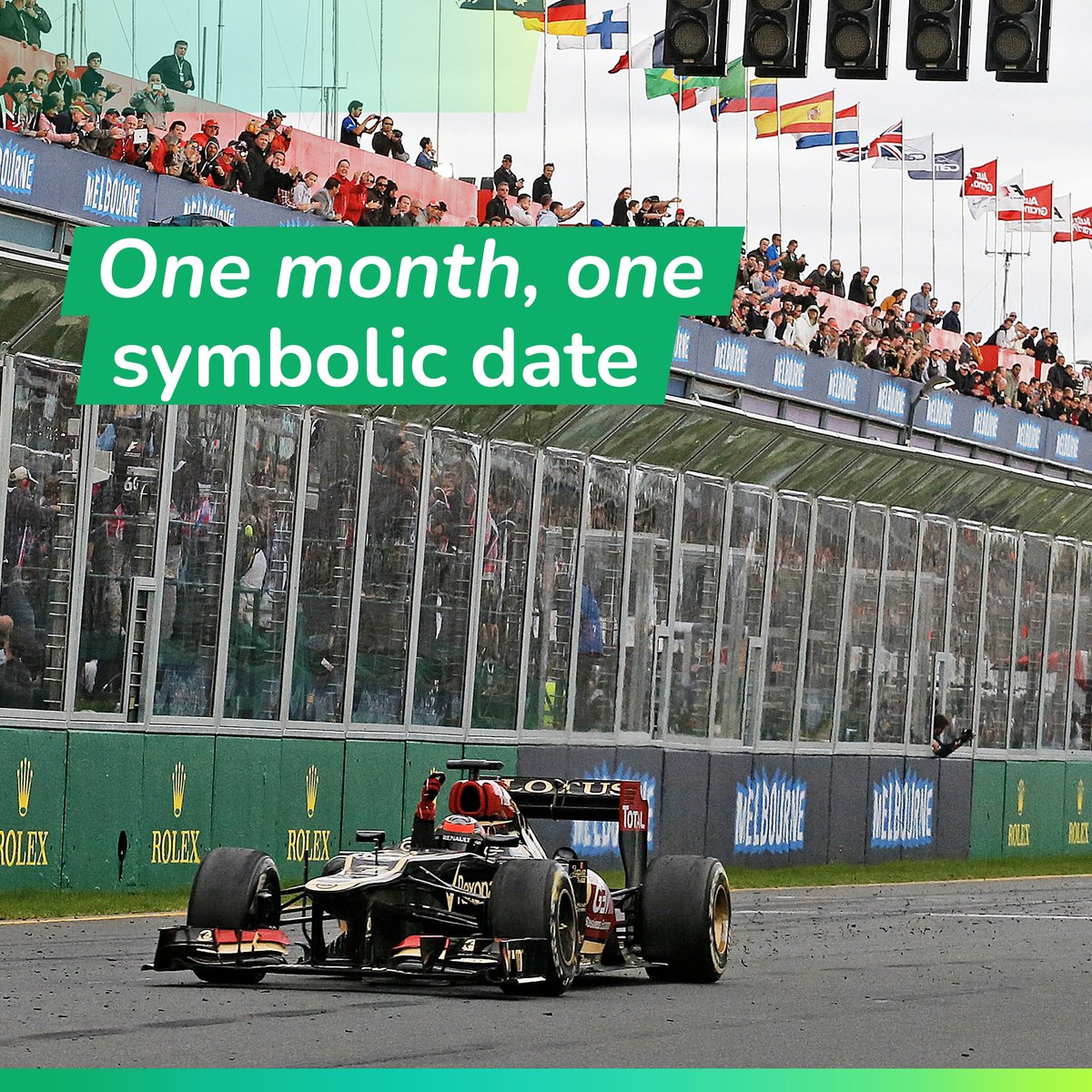 One month, one symbolic date! ✨ In the centenary year of TotalEnergies, we relive some of the most iconic moments of our brand in the motorsport world! Read the story of Lotus Renault's unexpected #F1 win at the 🇦🇺 Australian Grand Prix in 2013 ➡️ competition.totalenergies.com/en/one-month-o…