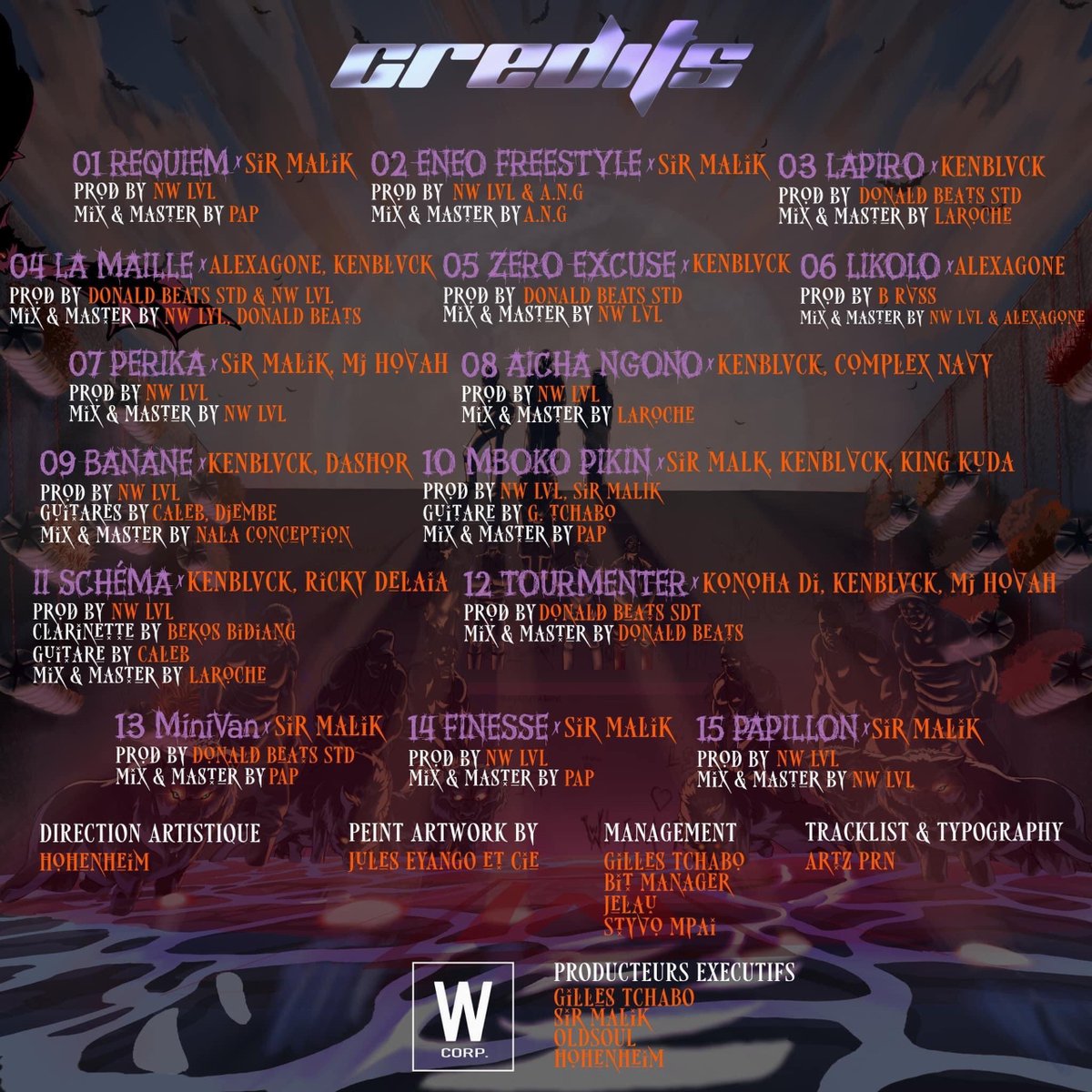 Le projet WOLF PACK VOL 1 est disponible sur toutes les plateformes digitales.
MERCI À WOLF POUR L’ÉNERGIE 
J’ai composé les tracks 1,2,4,7,8,9,10,11,14,15 😈🔌🔥

Merci à BIG ANG POUR LES TRAVAUX 🚧 
STD MON BINÔME 

ON STREAM LA FAMILLE. LIEN EN COMMENTAIRE 

🔌🔥