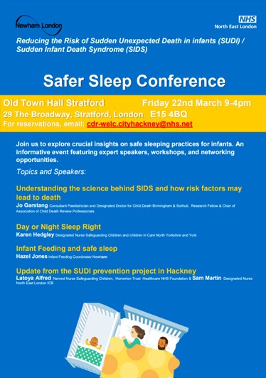 Attending and presenting today at the @NHS_NELondon Safer Sleep Conference, our Named Nurse @la_fred_123 and Child Death Review Nurse @deborahsherr #NELSaferSleep24 @NHSHomerton #SaferSleep