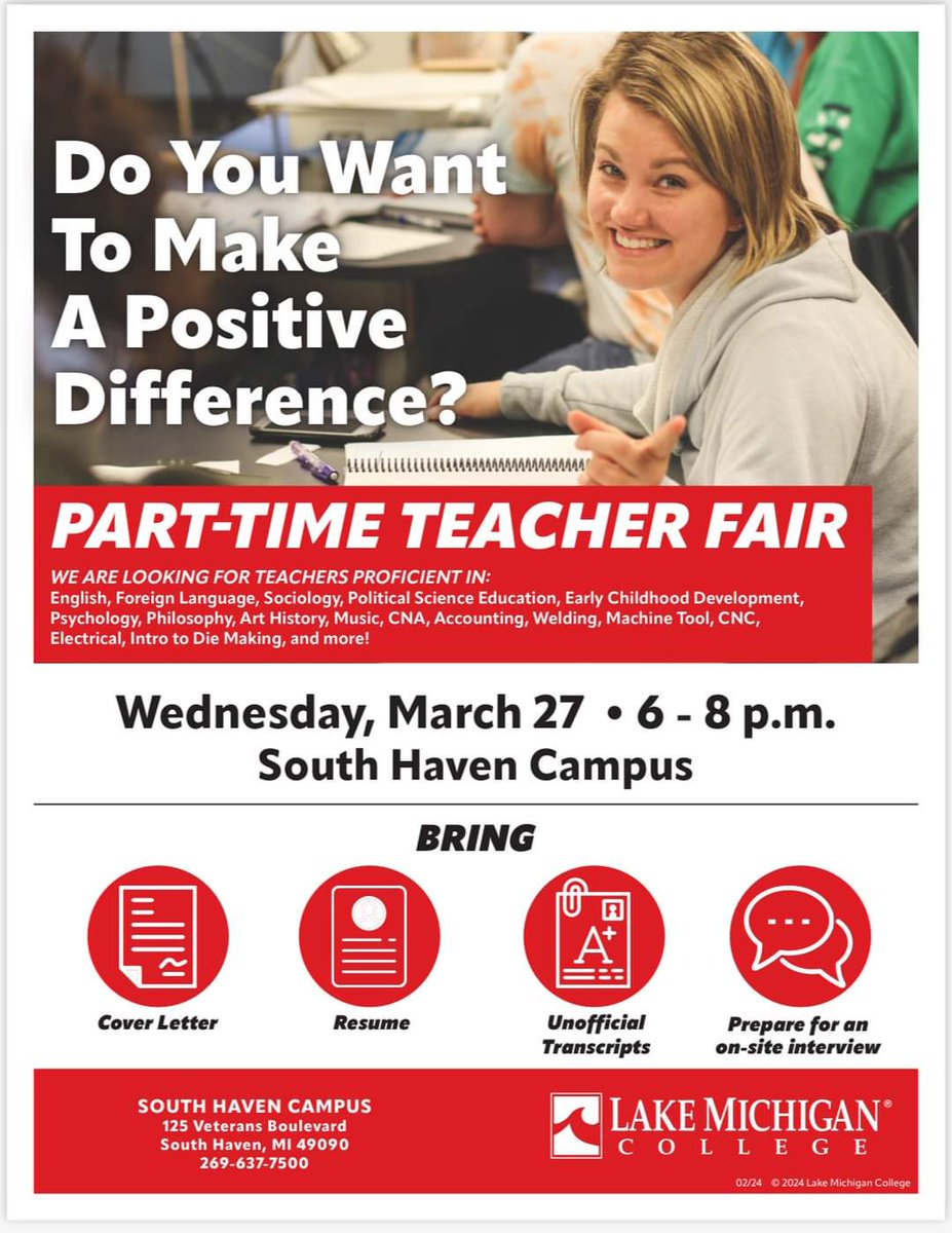 ProfJFBeck's tweet image. Come teach @LakeMichCollege!
#jobsearch #HigherEd #teaching #realcollege
