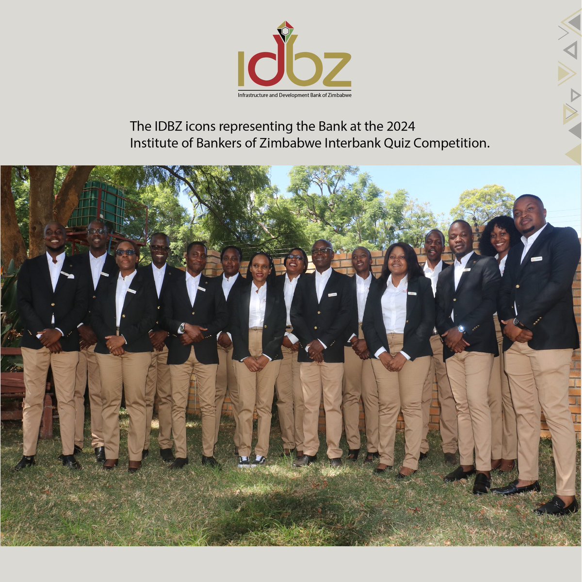 The IDBZ Icons, the Bank’s Quiz team participating at the Institute of Bankers Zimbabwe Quiz Competition today at the Rainbow Towers.
“There is confidence convergence when mental prowess and business aptitude mesh”. - Lorii Myers
<a href="/zondoskl/">Zondo T. Sakala</a> <a href="/PZvobgo/">Priscillah Zvobgo</a>