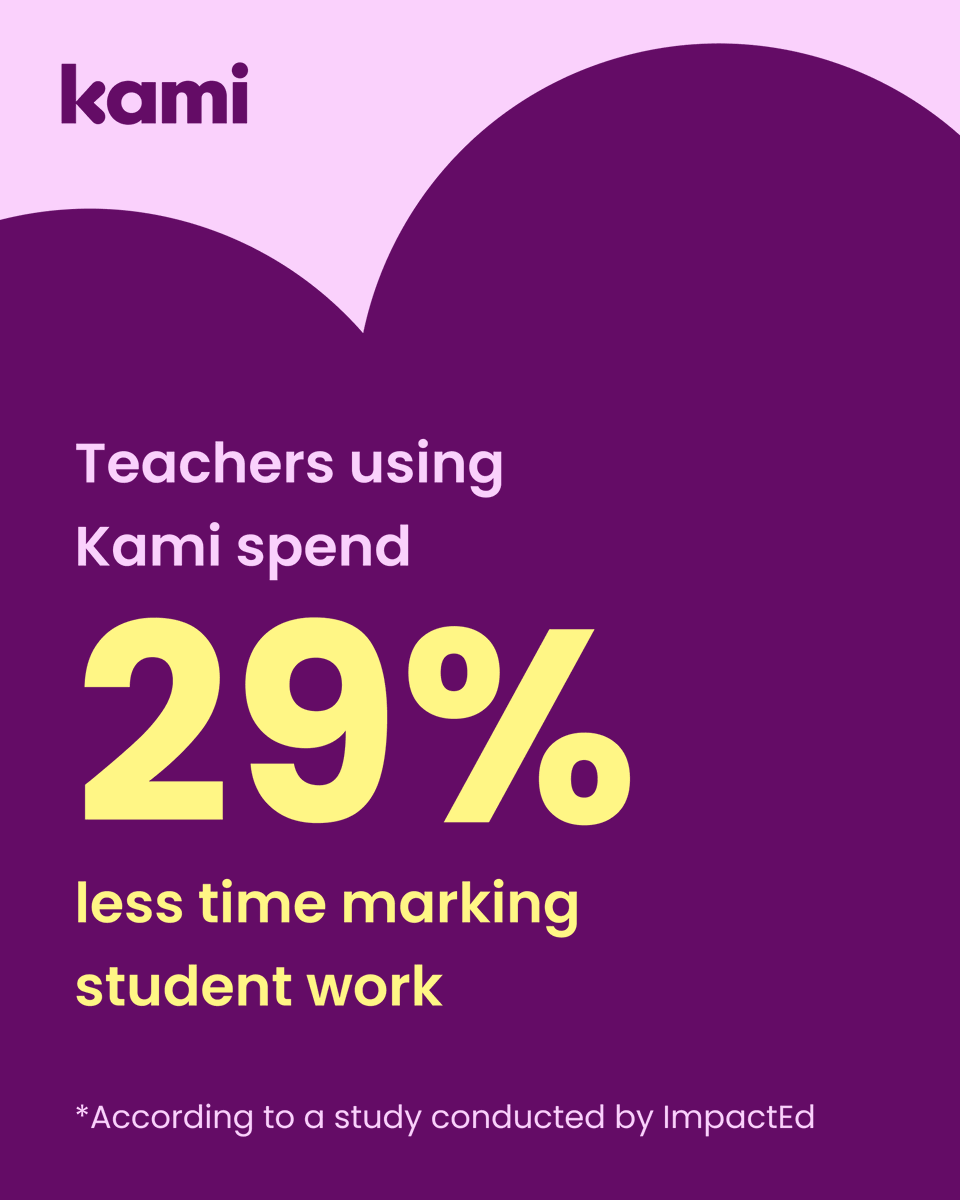 Results of a recent education study showed that teachers using Kami between 6 and 10 times per month spend up to 29% less time marking student work. Book a call with Todd, our Chief Learning Officer, to learn more1 kami.app/Calendly-ToddB…