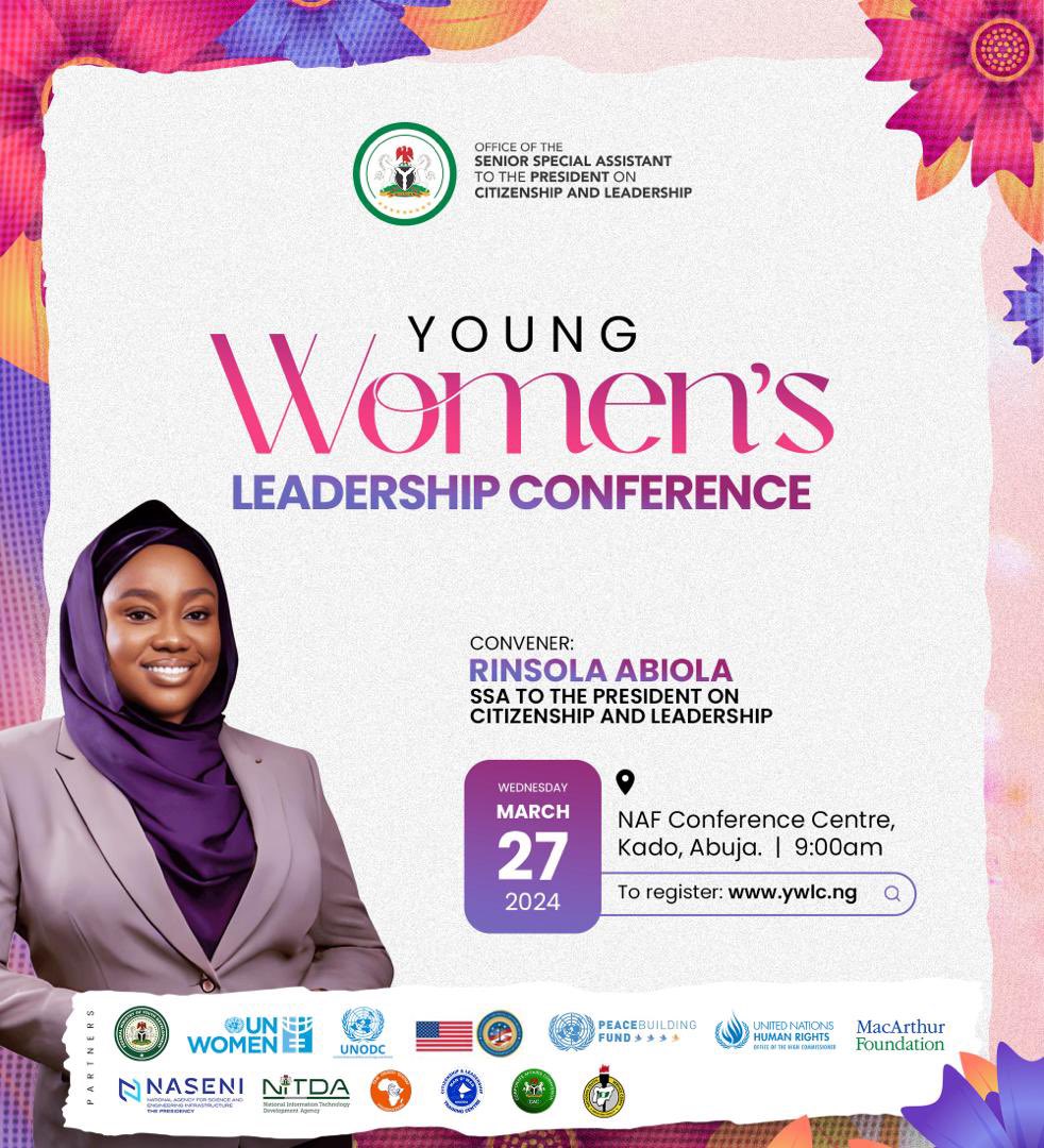 In commemoration of Women's Month and #IWD – and in keeping with President Bola Ahmed Tinubu’s commitment to gender mainstreaming – my office is organising a conference aimed at examining young women's leadership across different sectors, namely: Politics & Governance, Business &…